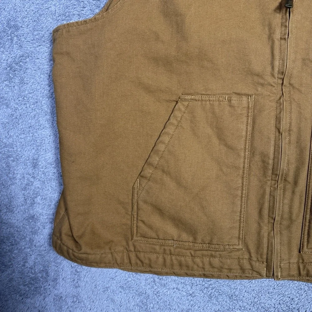 Carhartt Vest Mens 3XL XXXL Sherpa Lined Full Zip Workwear Utility 104277 BRN